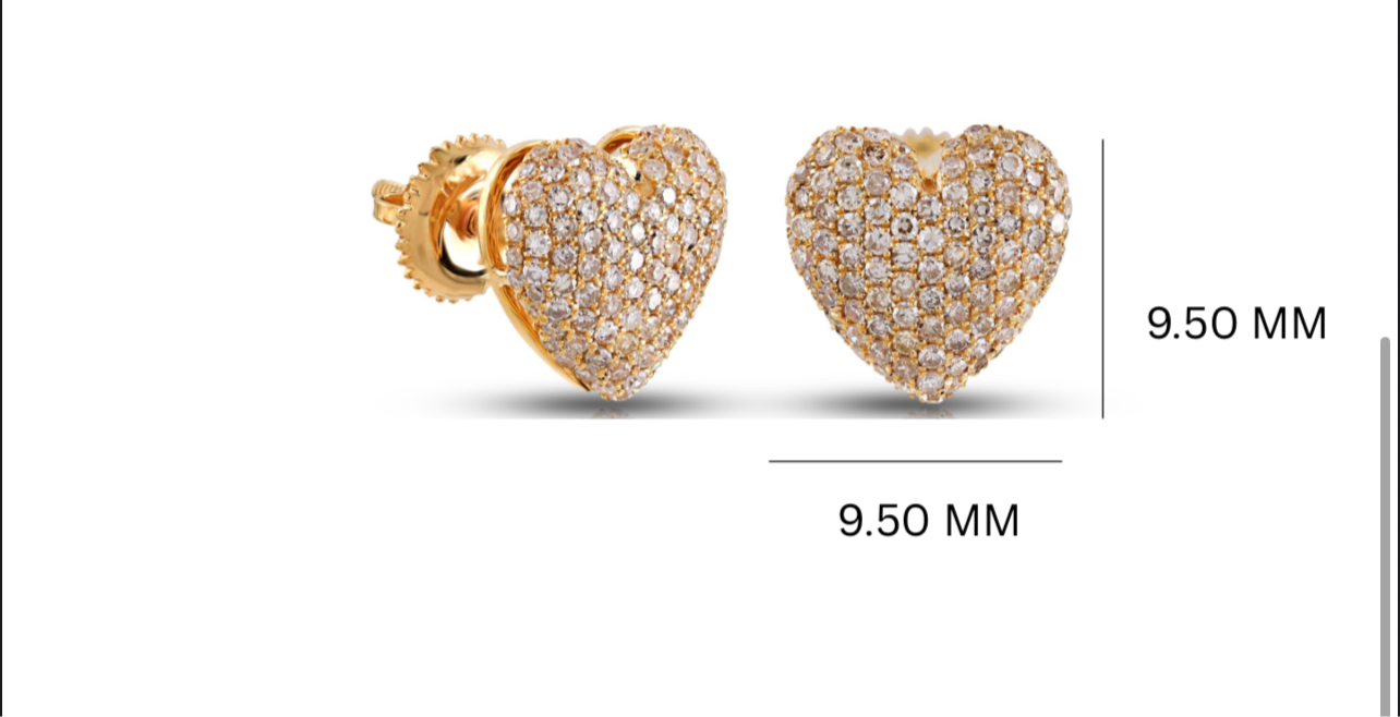 Diamond Heart Shaped Earrings