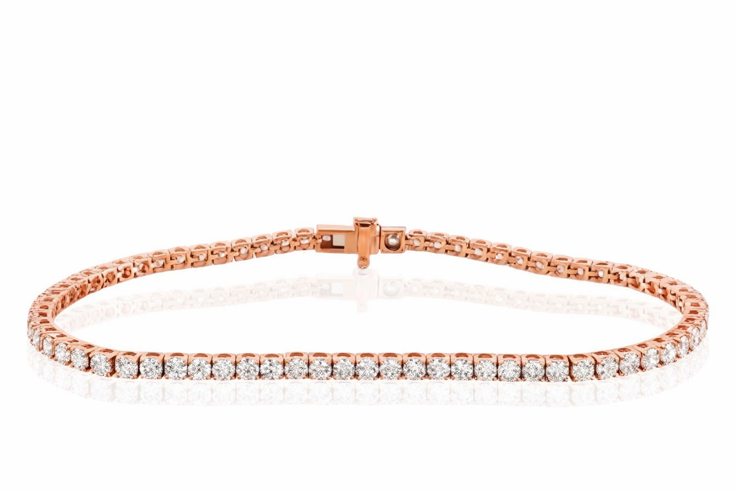Lab Grown Diamond Tennis Bracelet – 5.22 CTW | Rose Gold–Plated Sterling Silver (8.47g)