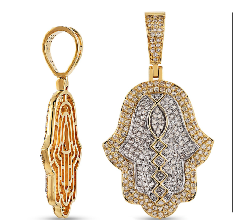 Diamond Hamsa Pendant