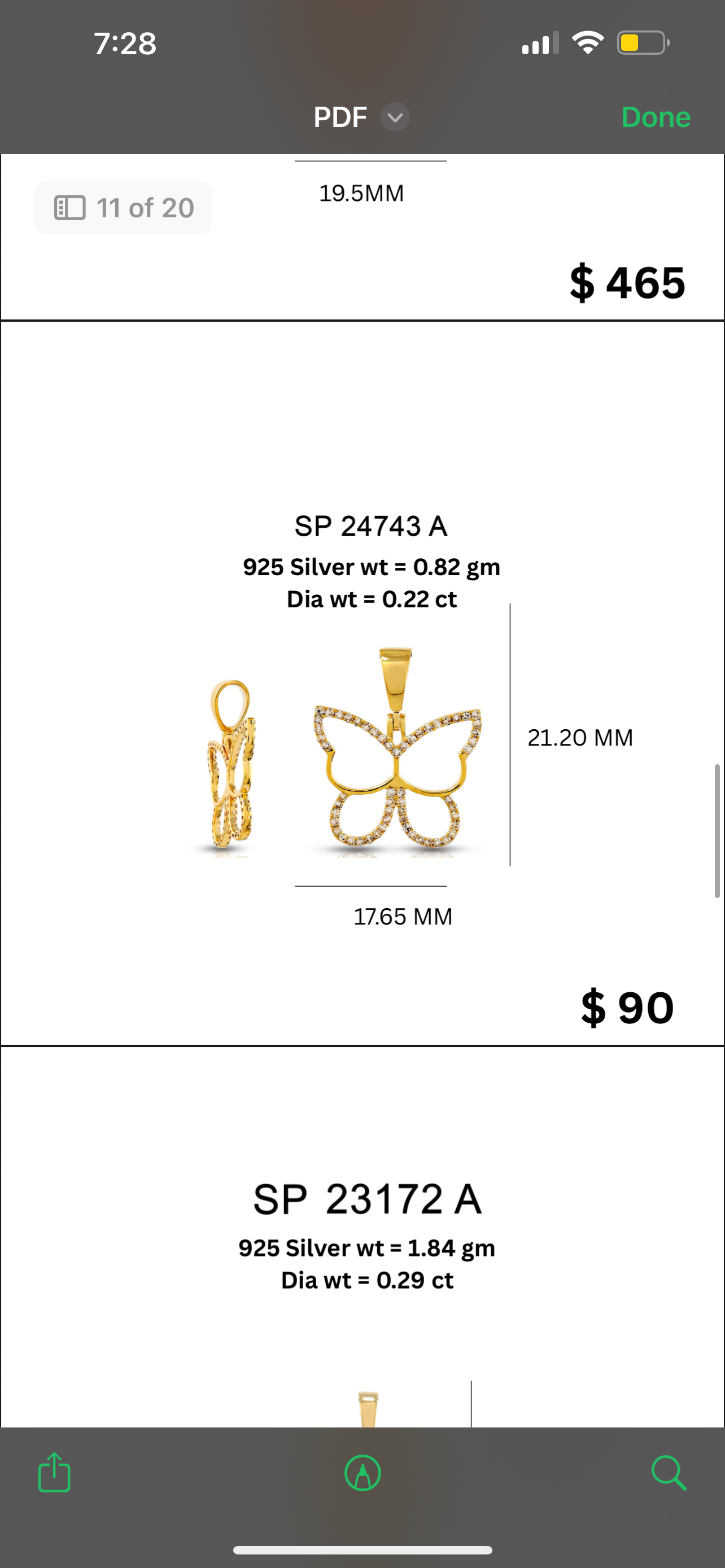 Diamond Butterfly Pendant