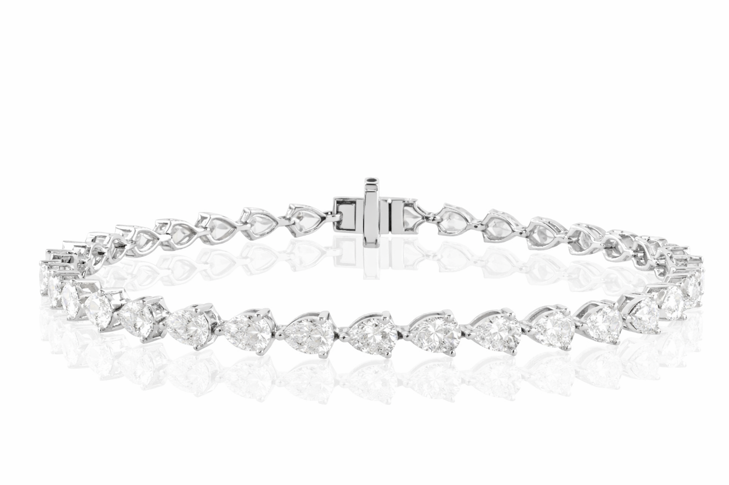 Pear-Cut Lab Grown Diamond Tennis Bracelet
