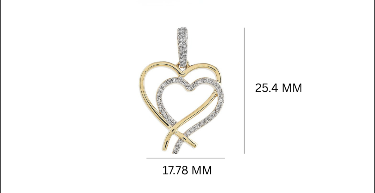 Diamond Double Heart Shaped Pendant
