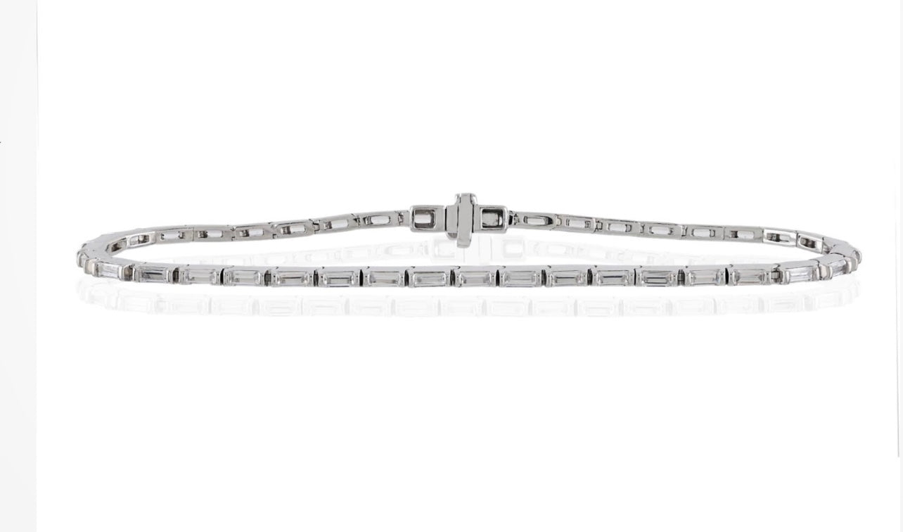 3.48CTW Diamond Baguette Tennis Bracelet