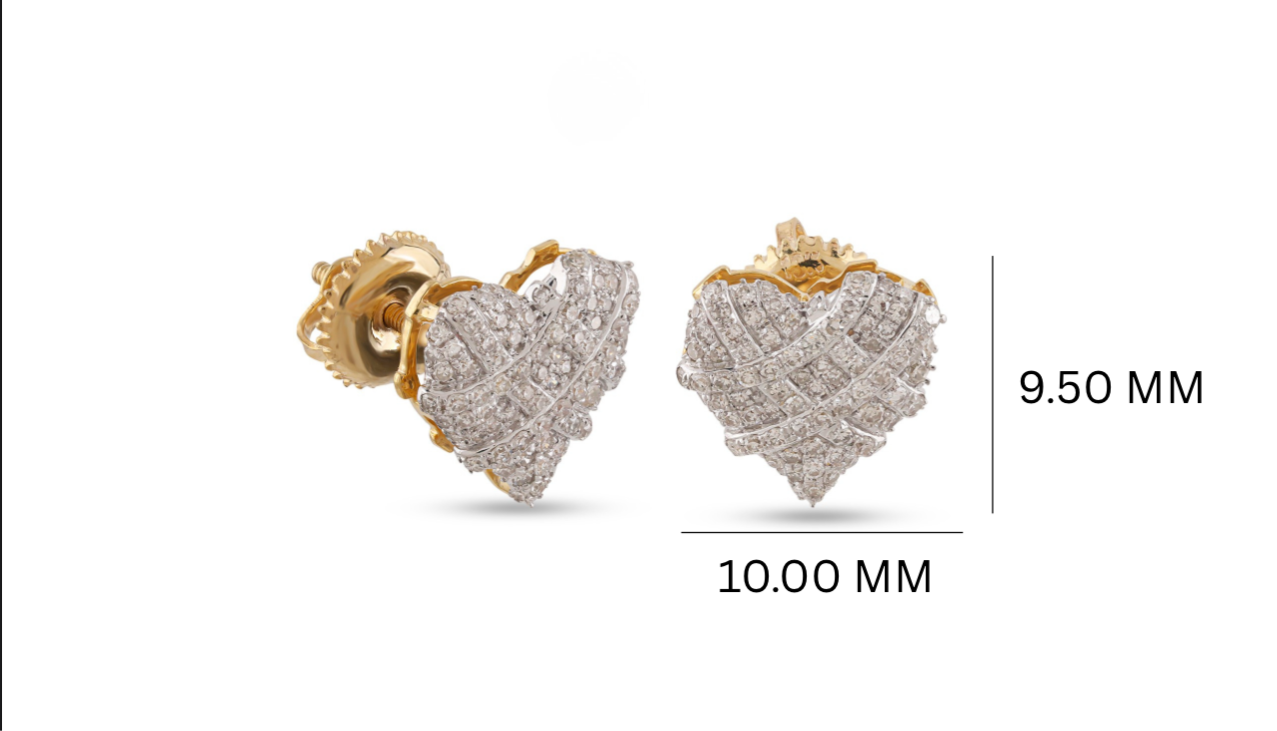 Diamond Heart Shaped Earrings
