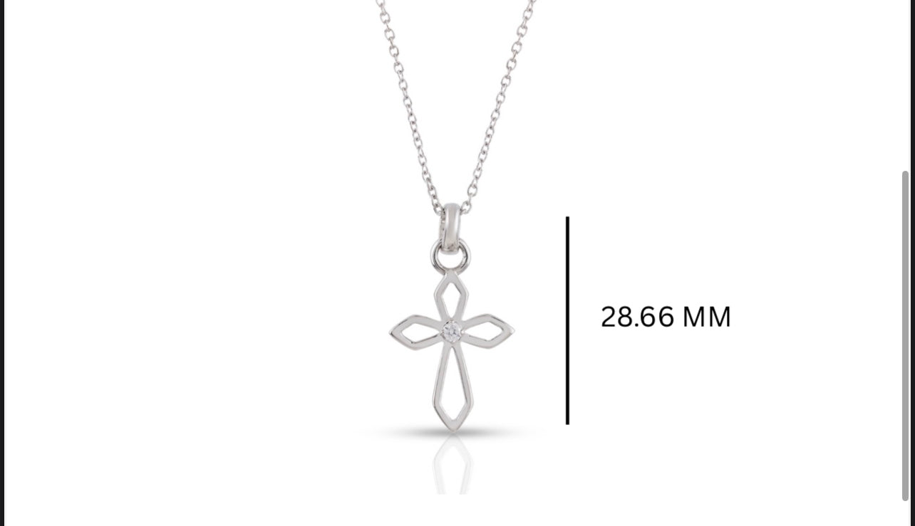 .08Ct Necklace And Cross Pendant