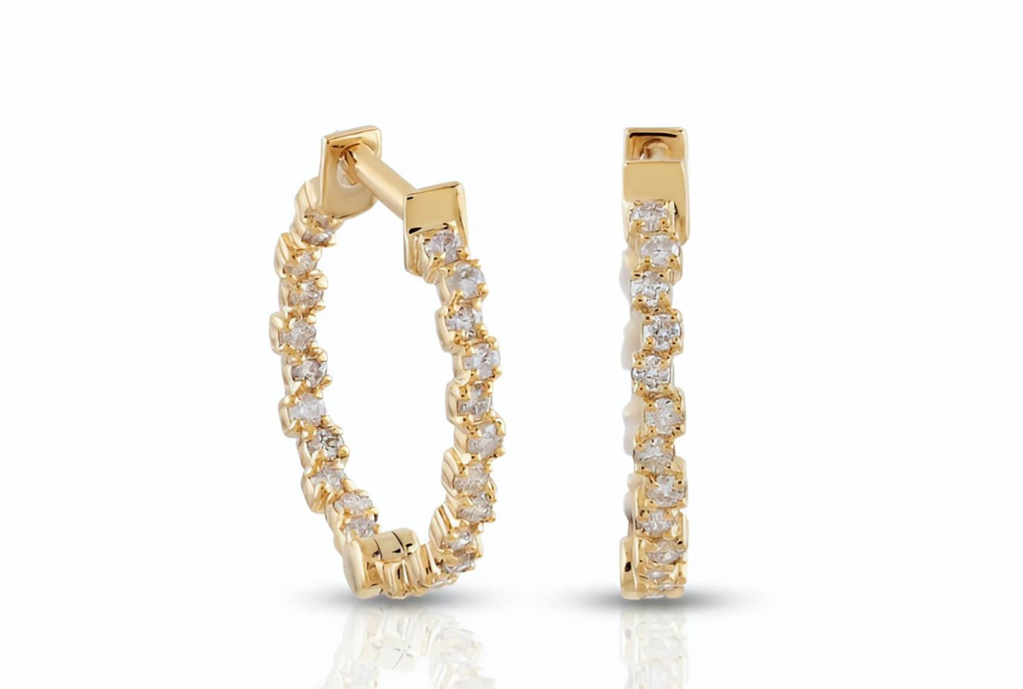 Sterling Silver Lab Diamond Hoop Earrings