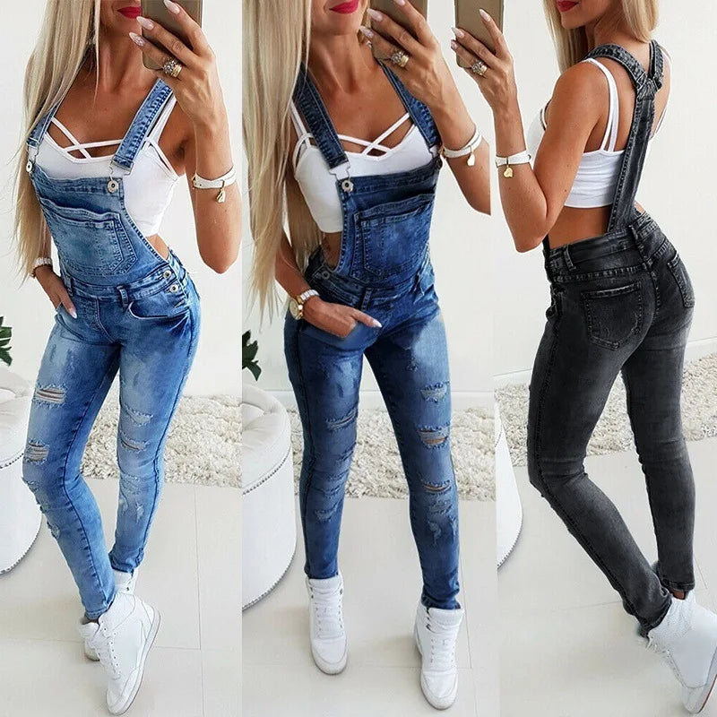 Womens Denim Overalls Jumpsuits and Rompers