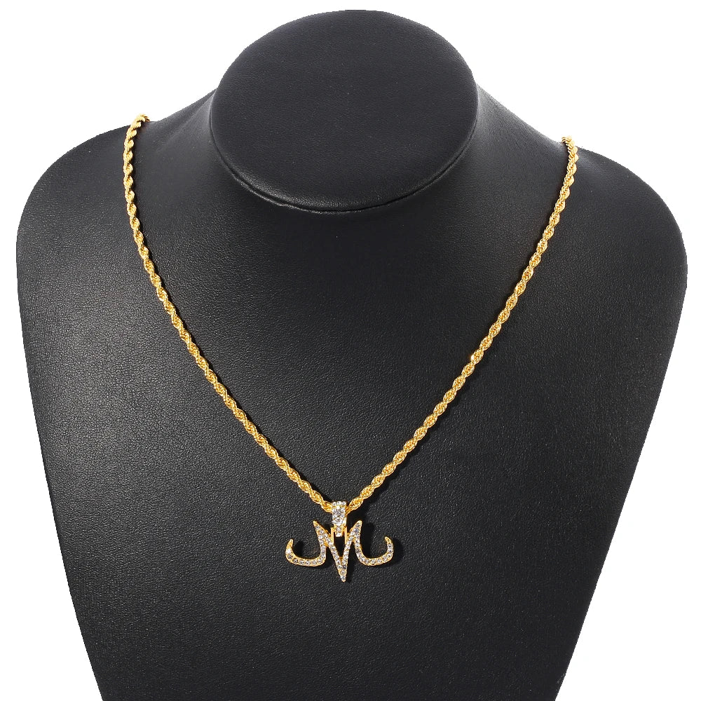 Iced Out Majin Pendant Necklace Micro Zircon