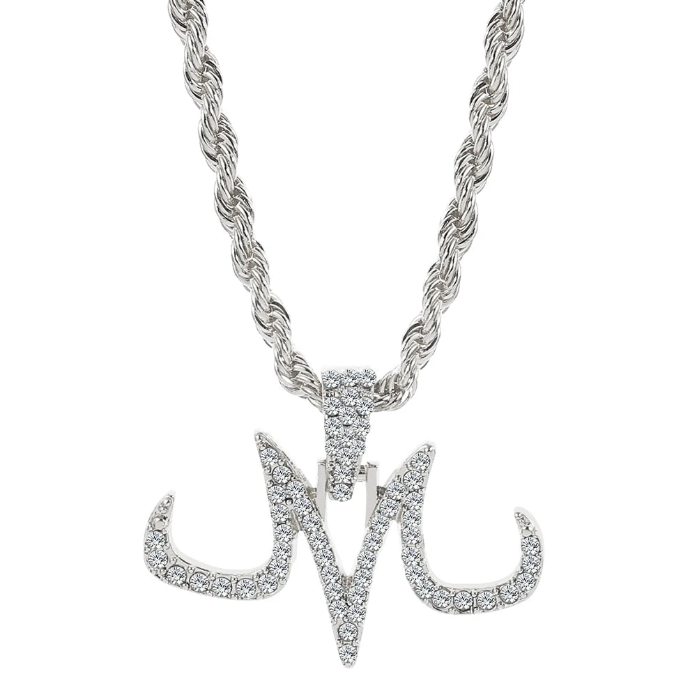 Iced Out Majin Pendant Necklace Micro Zircon