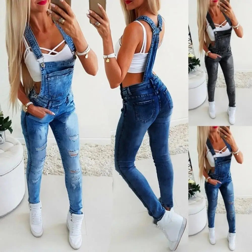 Womens Denim Overalls Jumpsuits and Rompers