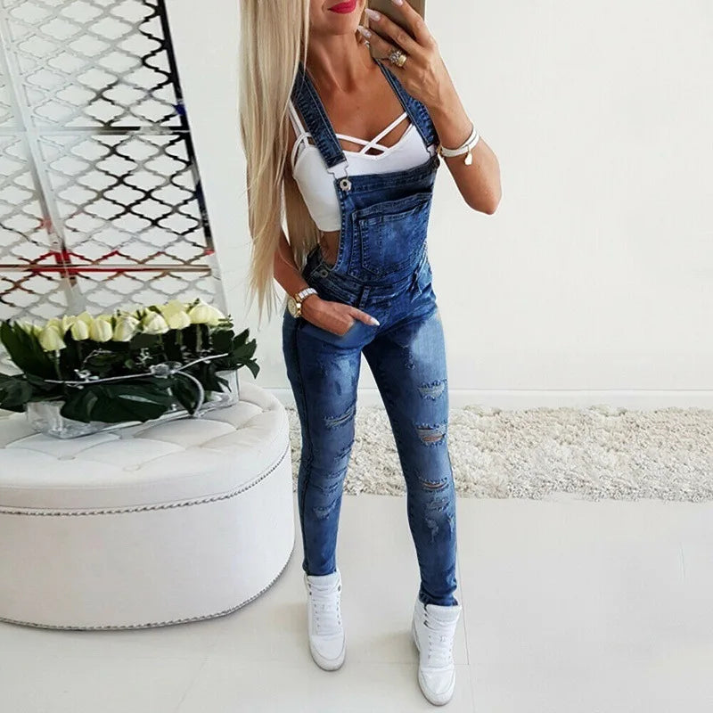 Womens Denim Overalls Jumpsuits and Rompers