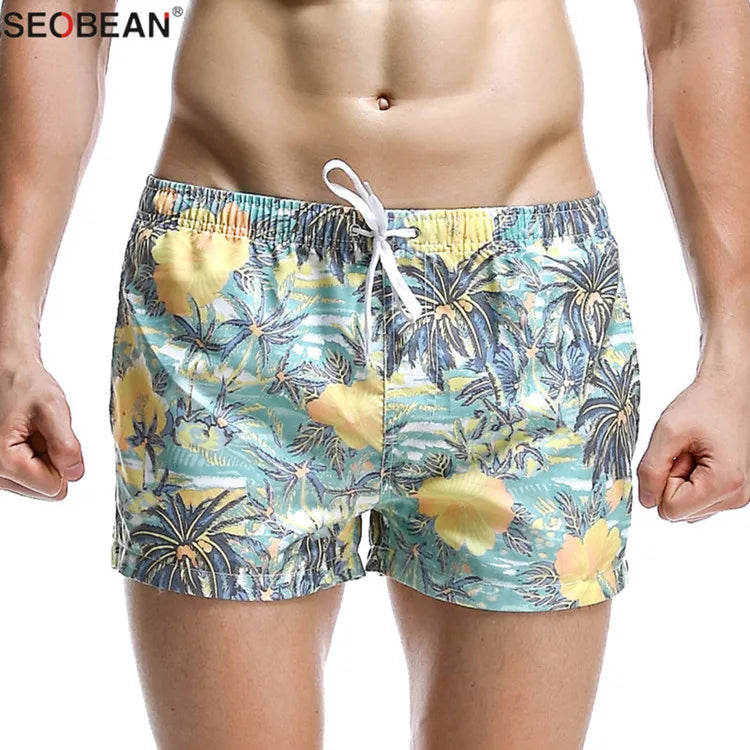 Summer Style Seaside Men Beach Shorts Men Quick Dry Polyester
