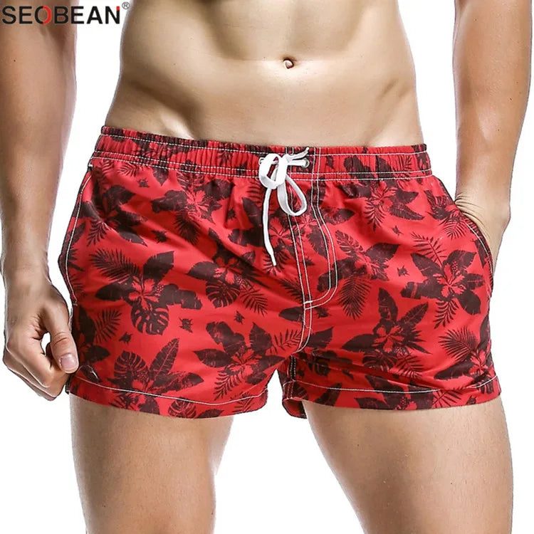 Summer Style Seaside Men Beach Shorts Men Quick Dry Polyester