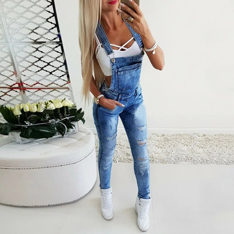 Womens Denim Overalls Jumpsuits and Rompers