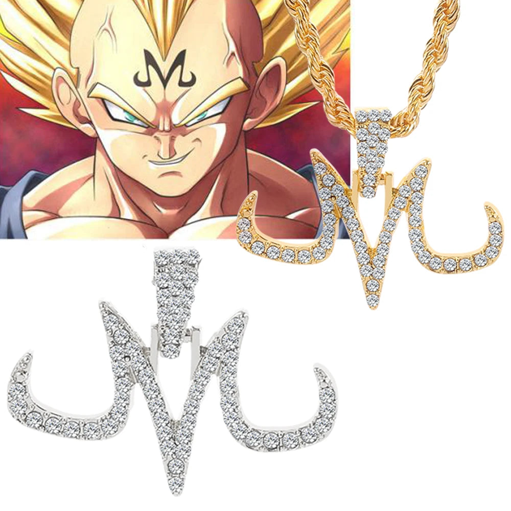 Iced Out Majin Pendant Necklace Micro Zircon