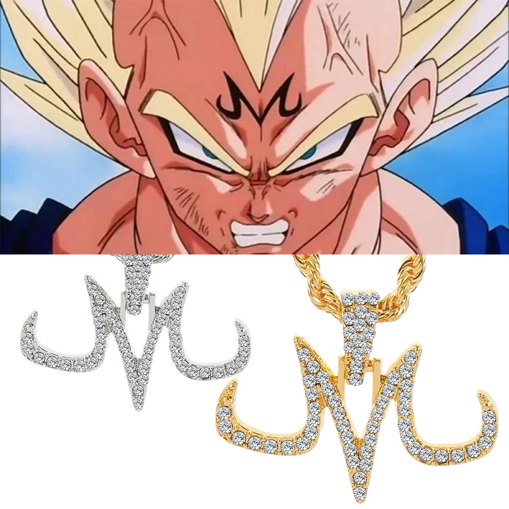 Iced Out Majin Pendant Necklace Micro Zircon