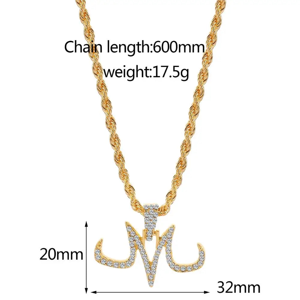 Iced Out Majin Pendant Necklace Micro Zircon