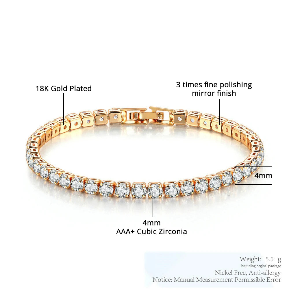 4mm Cubic Zirconia Tennis Bracelet