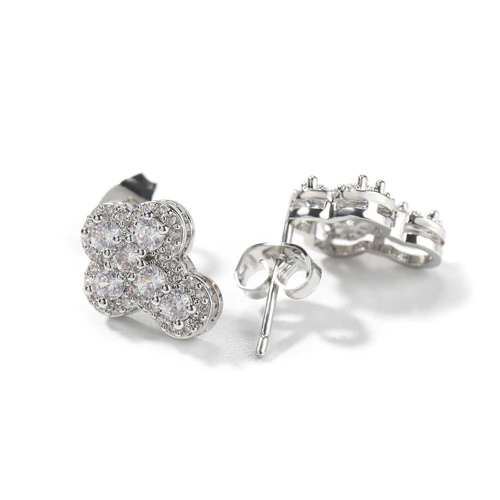 Cross Earrings Iced Out Cubic Zirconia