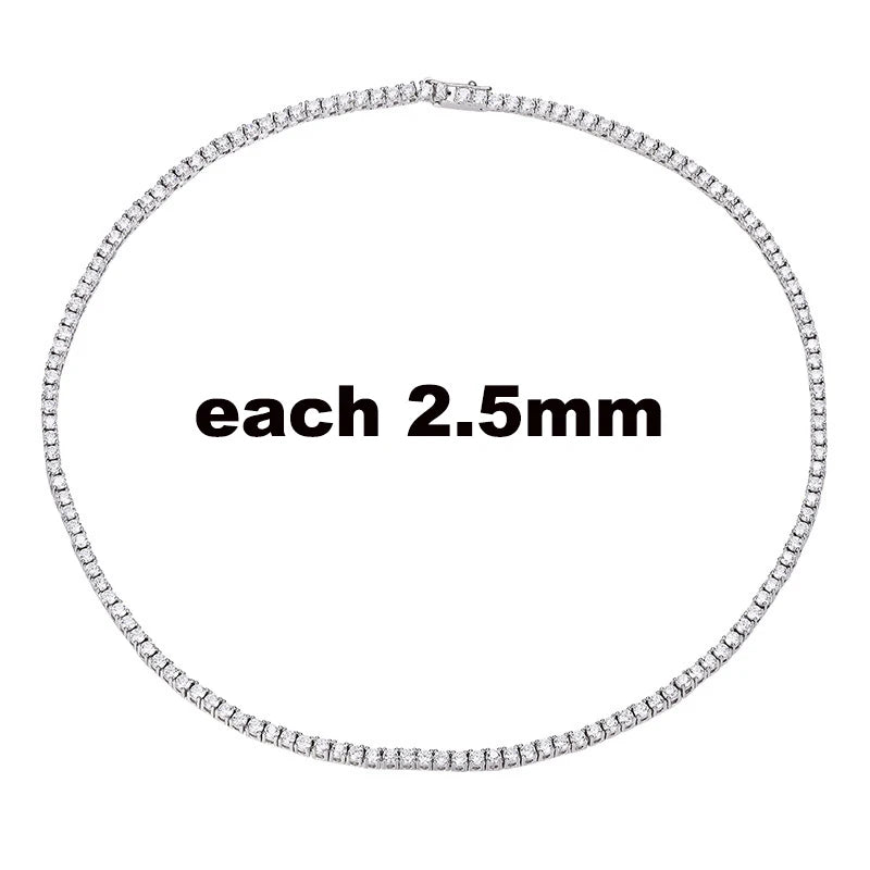 Full Moissanite Tennis Necklace 925 Sterling Silver