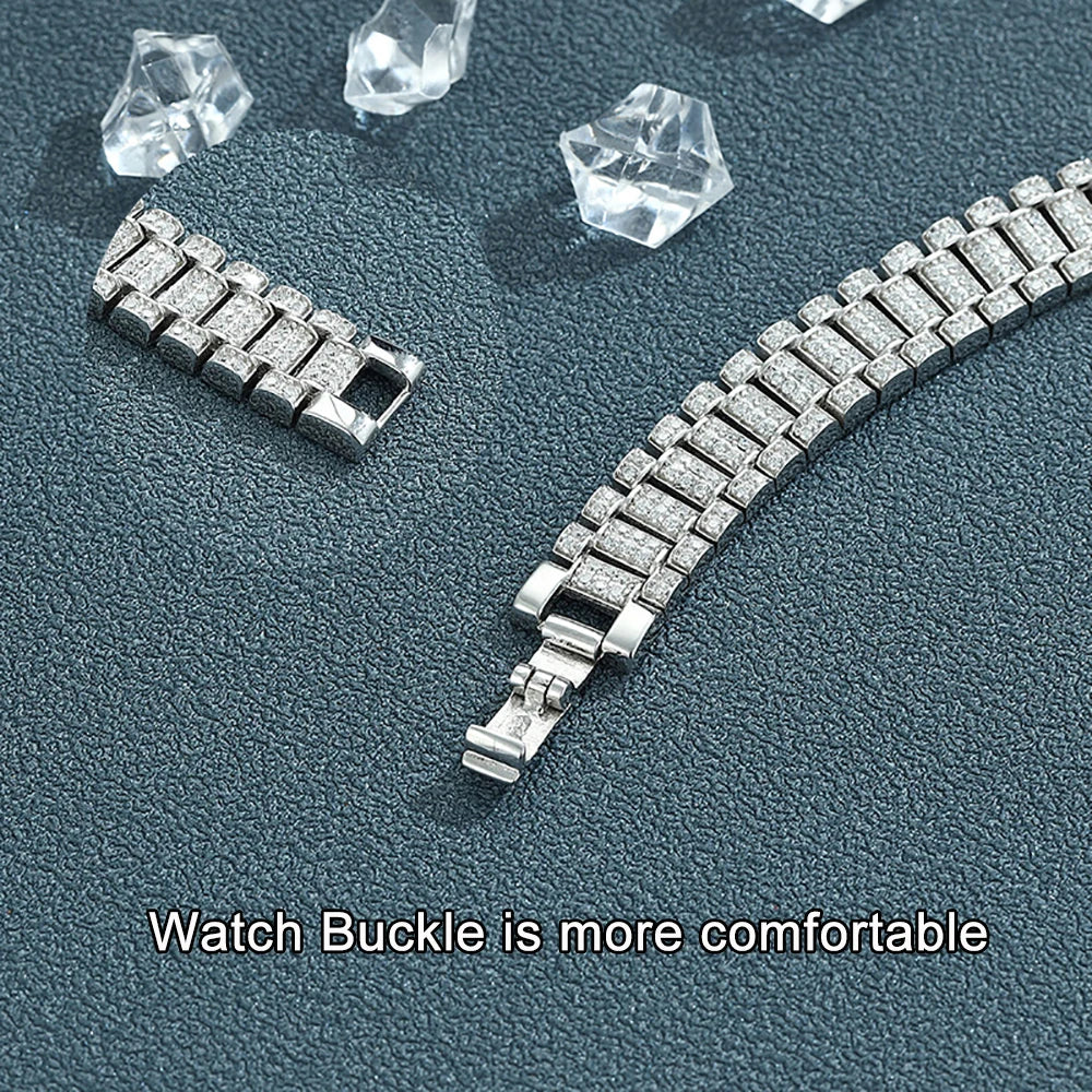 Moissanite Watch Chain Bracelet 925 Sterling Silver