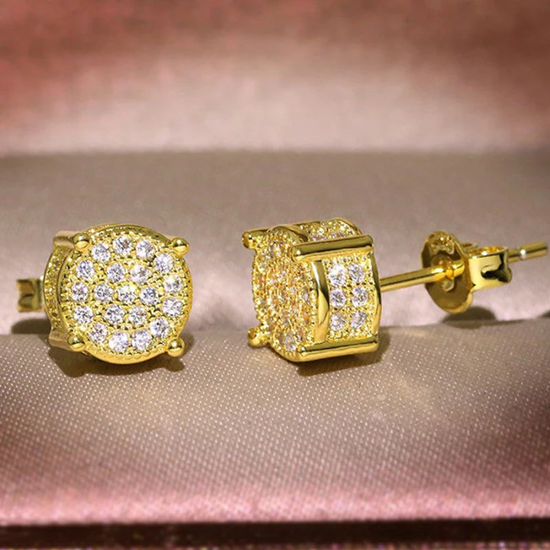 Stud Earrings Iced Out Zicron