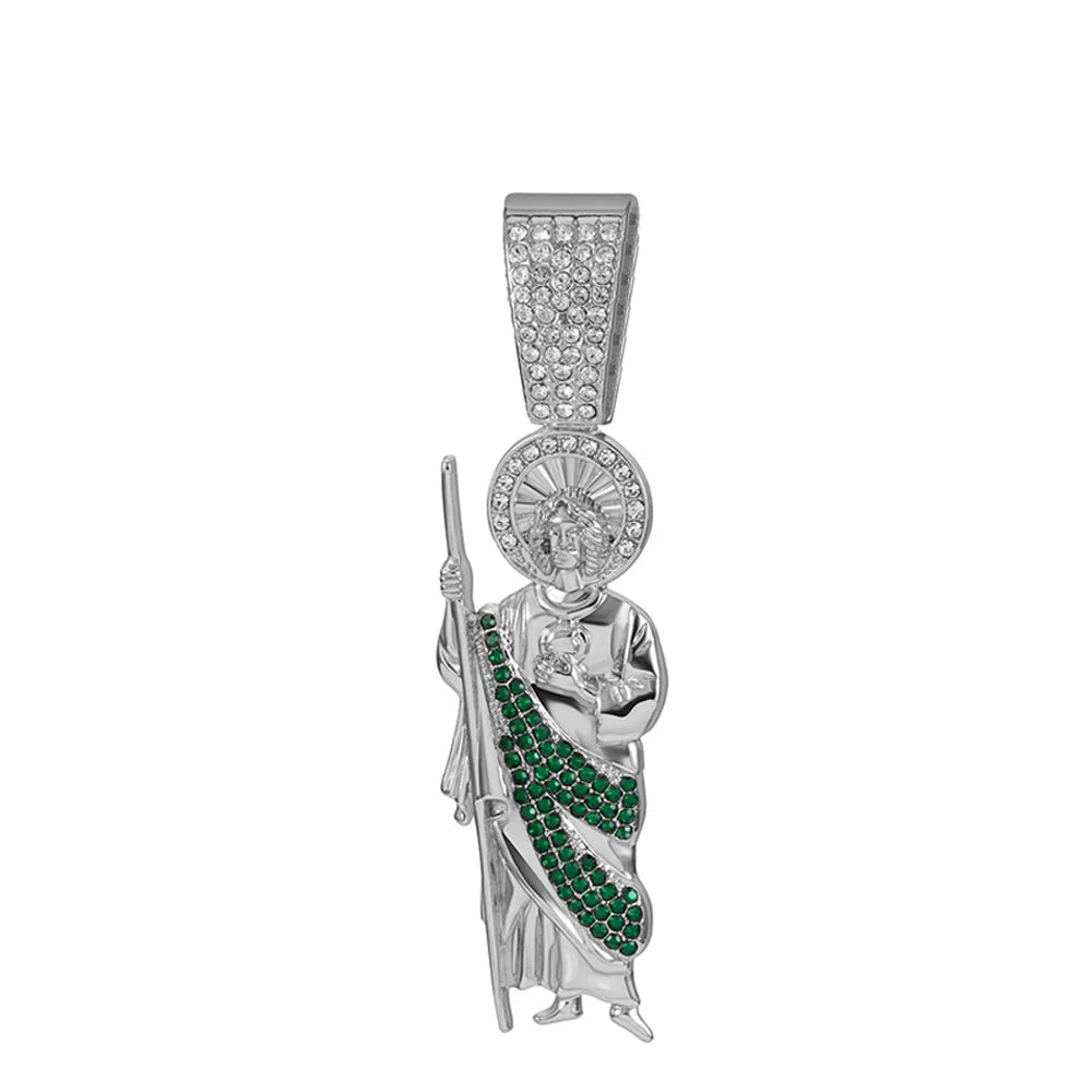Saint Jude Pendant Necklace,13mm Cuban Chain