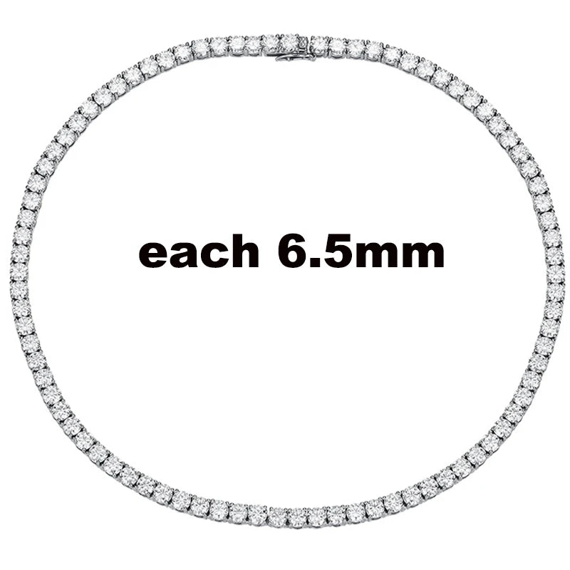 Full Moissanite Tennis Necklace 925 Sterling Silver