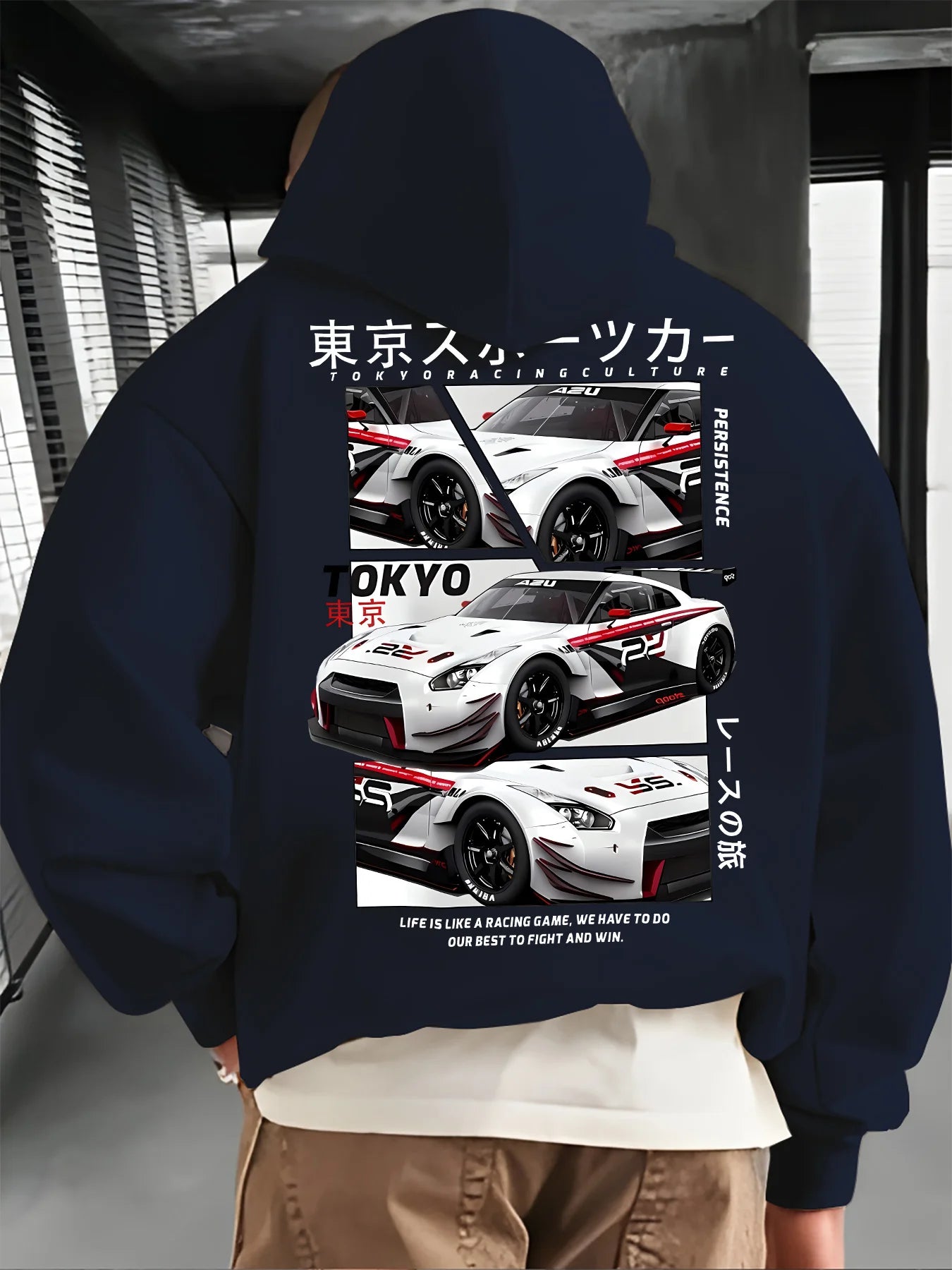 Mens Graphic Hoodie Racing Car Design