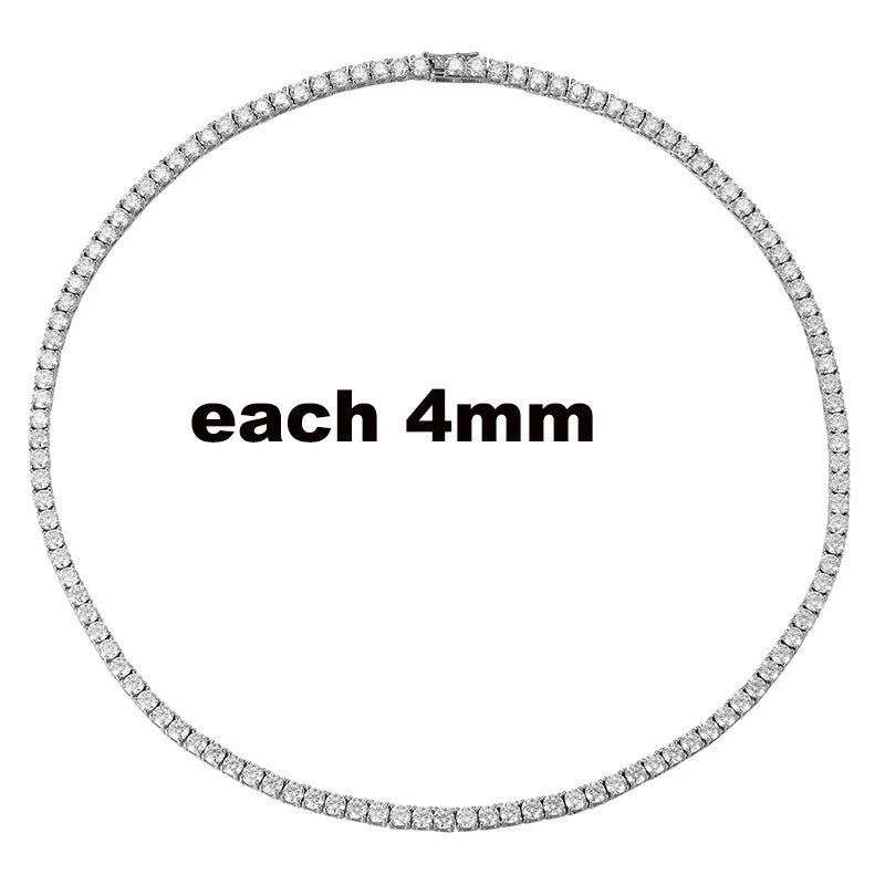 Full Moissanite Tennis Necklace 925 Sterling Silver