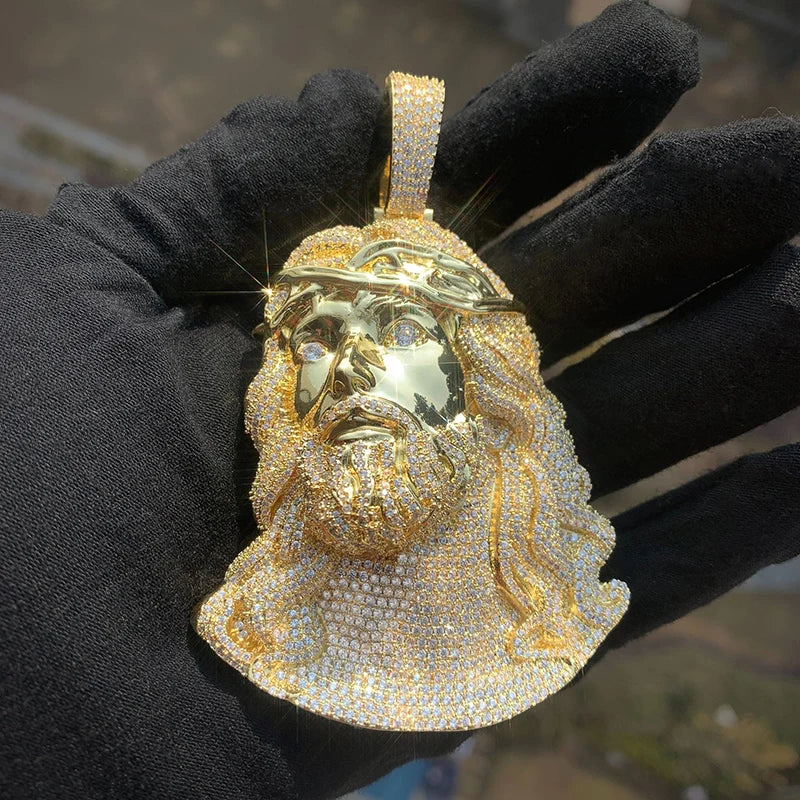 5A+ Cubic Zirconic Iced Out JESUS PIECE Pendants