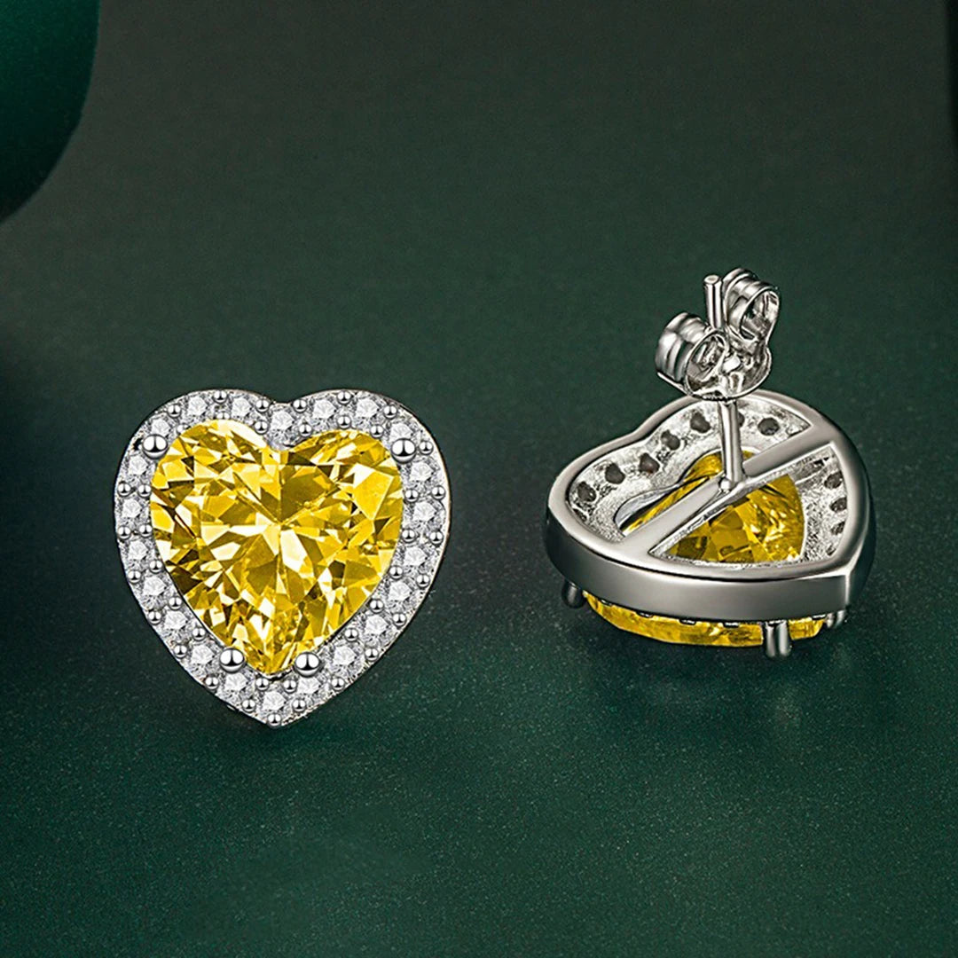 Heart-shaped Moissanite 925 silver jewelry earrings