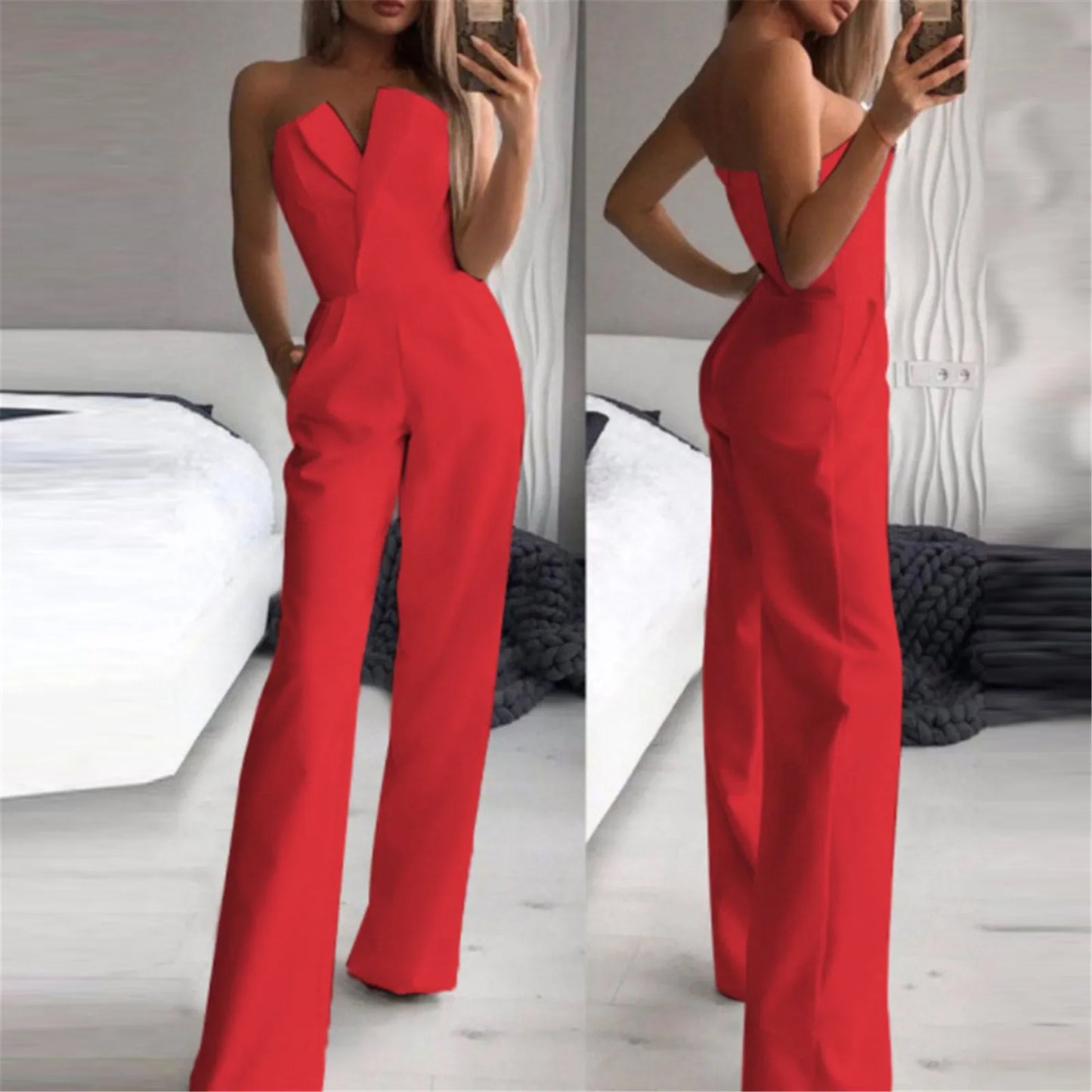Women’s Solid Tube Top Sleeveless Romper