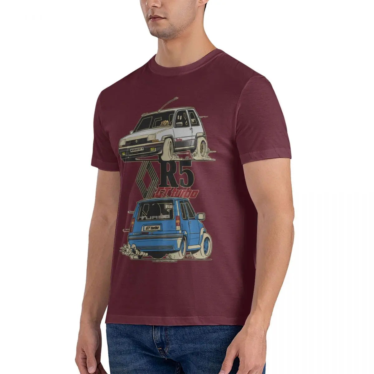 Vintage R 5 Gt Turbo Funny Cartoom Car T-Shirt 100% Cotton O-Neck Short Sleeve Casual Mens T-shirt Size S-3XL