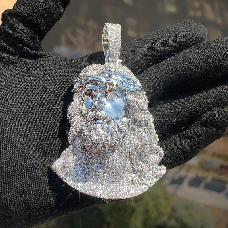 5A+ Cubic Zirconic Iced Out JESUS PIECE Pendants