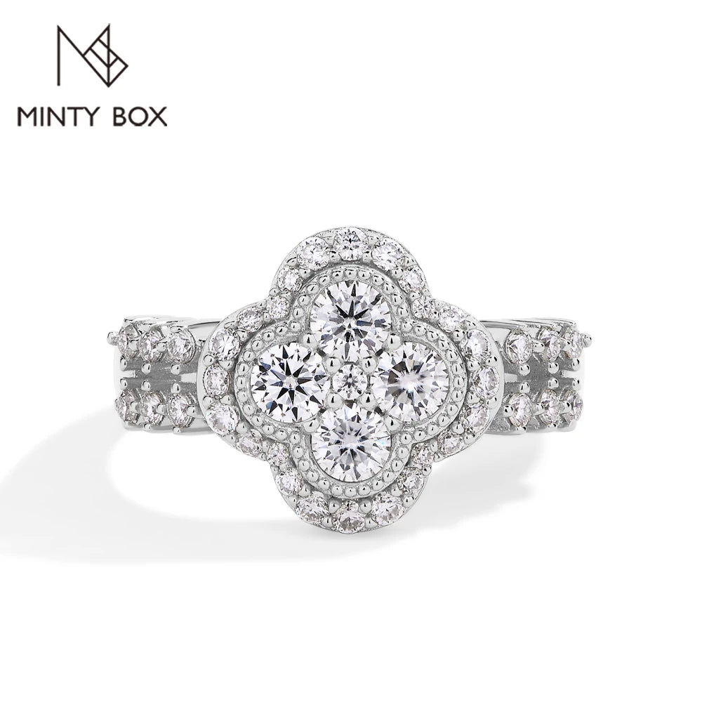 Moissanite 18k White Gold Plated Diamond Ring For S925 Sterling Silver