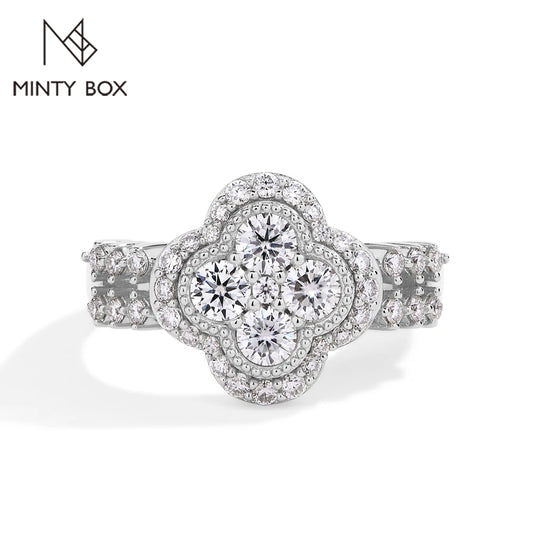 Moissanite 18k White Gold Plated Diamond Ring For S925 Sterling Silver