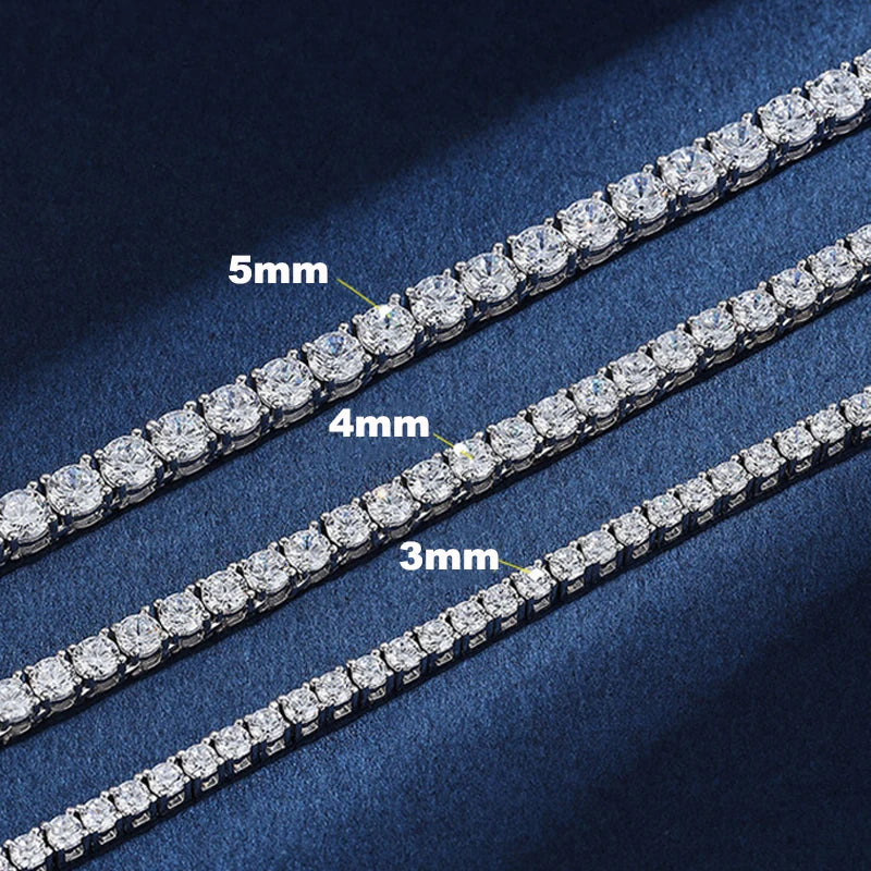 Full Moissanite Tennis Necklace 925 Sterling Silver