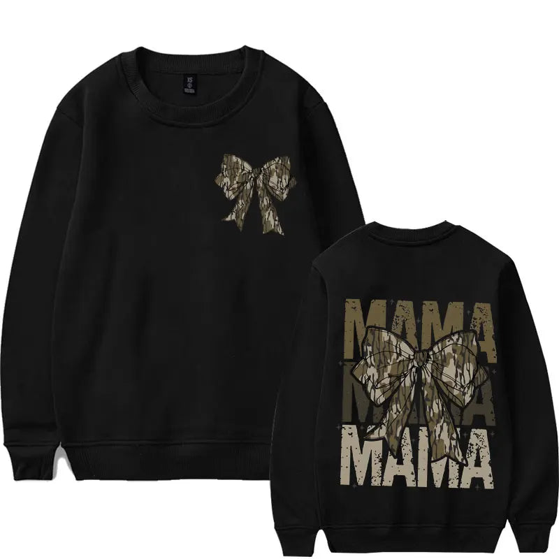 Mama Camo Bow Oversized Sweatshirts
