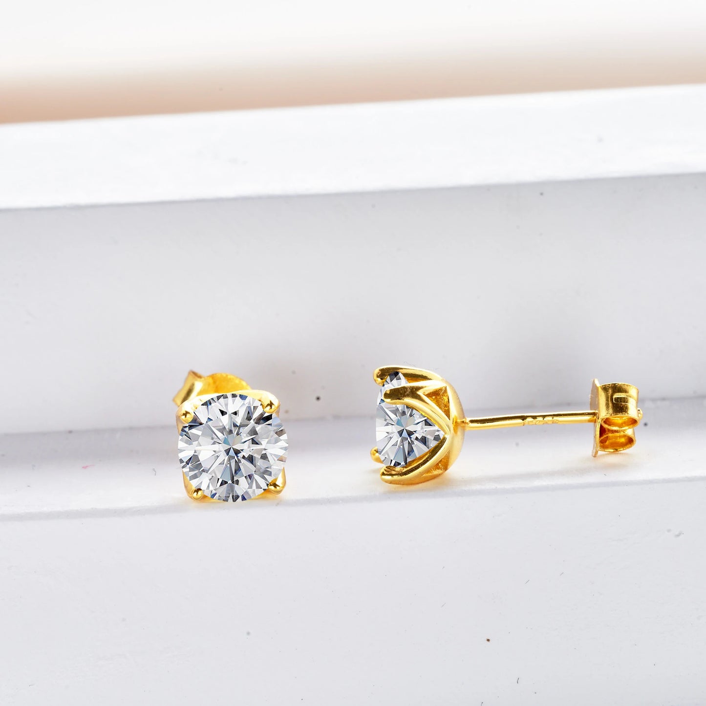 6.5mm*2pcs D Color Moissanite Earrings For Women 925 Sterling Silver Ear Studs Sparkling Diamond Wedding Fine Jewelry for women