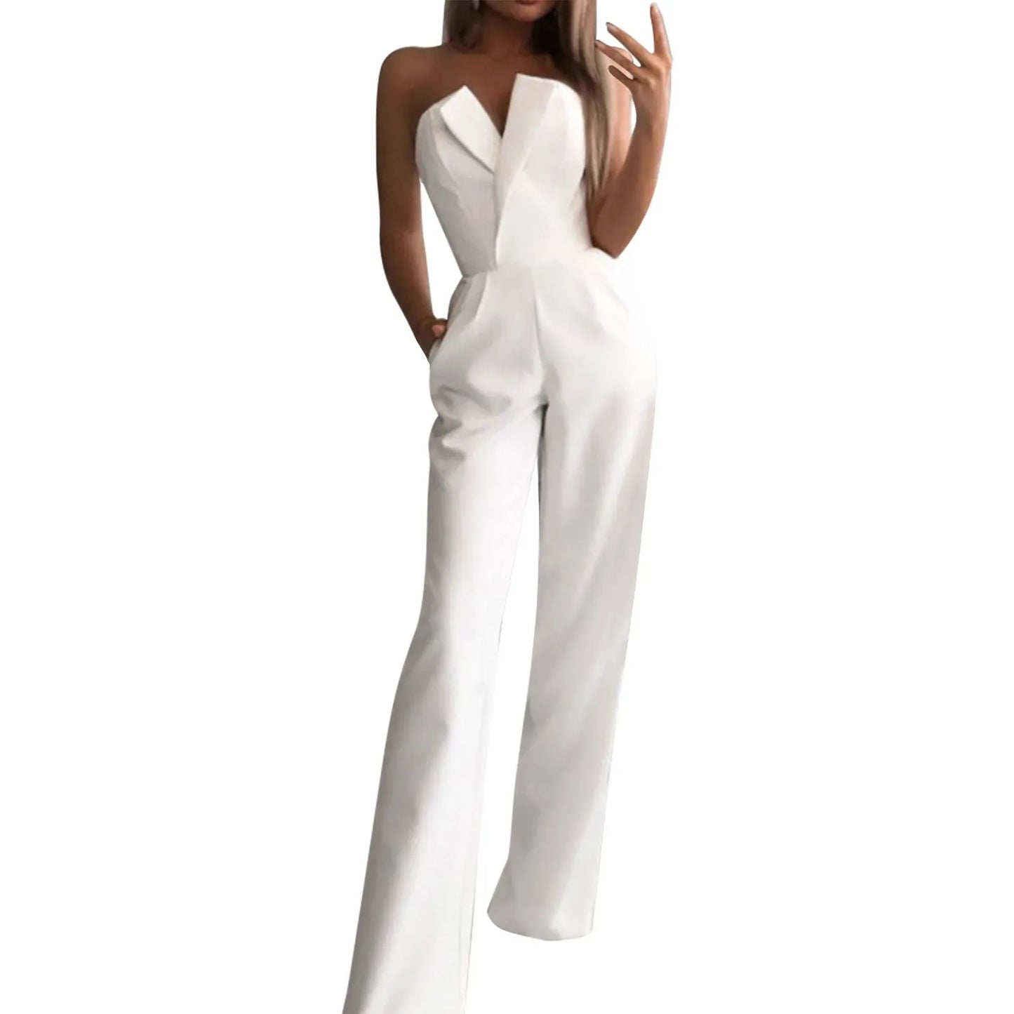 Women’s Solid Tube Top Sleeveless Romper
