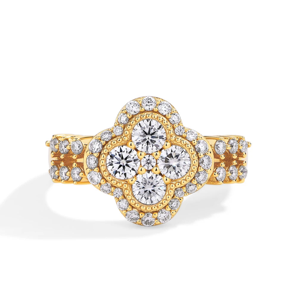 Moissanite 18k White Gold Plated Diamond Ring For S925 Sterling Silver