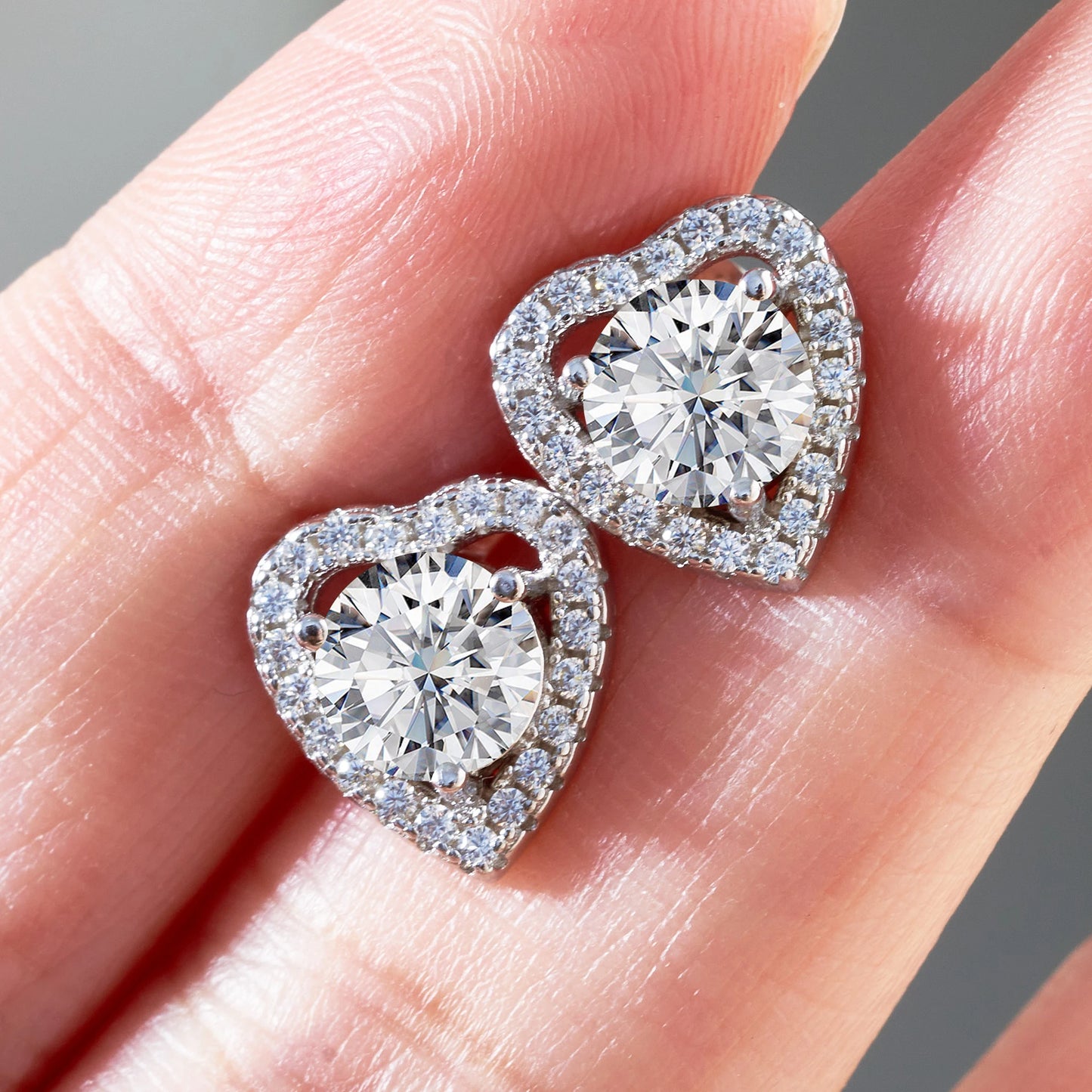 6.5mm*2pcs D Color Moissanite Earrings For Women 925 Sterling Silver Ear Studs Sparkling Diamond Wedding Fine Jewelry for women