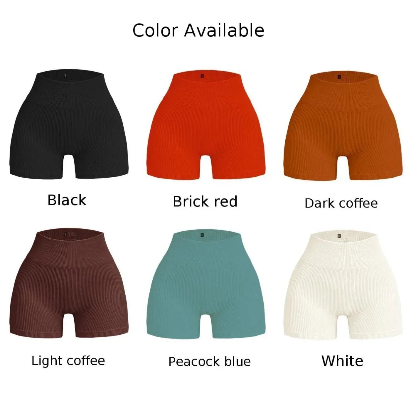 Women Thread Yoga Shorts Sports Seamless High Waist Tights Exercise Run Fitness