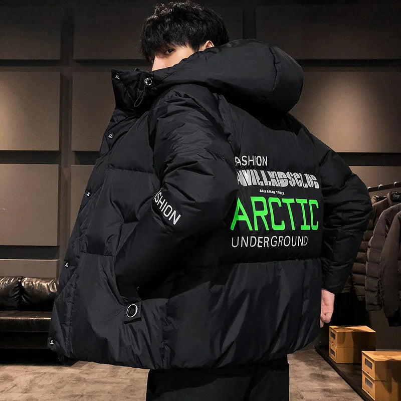 Men Harajuku Colorful Bubble Coat