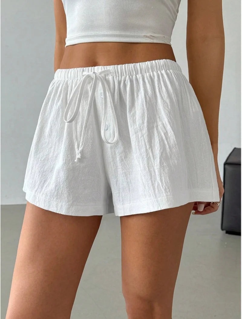 Elegant Beach Party Club Shorts Casual Loose Wide Leg Pants