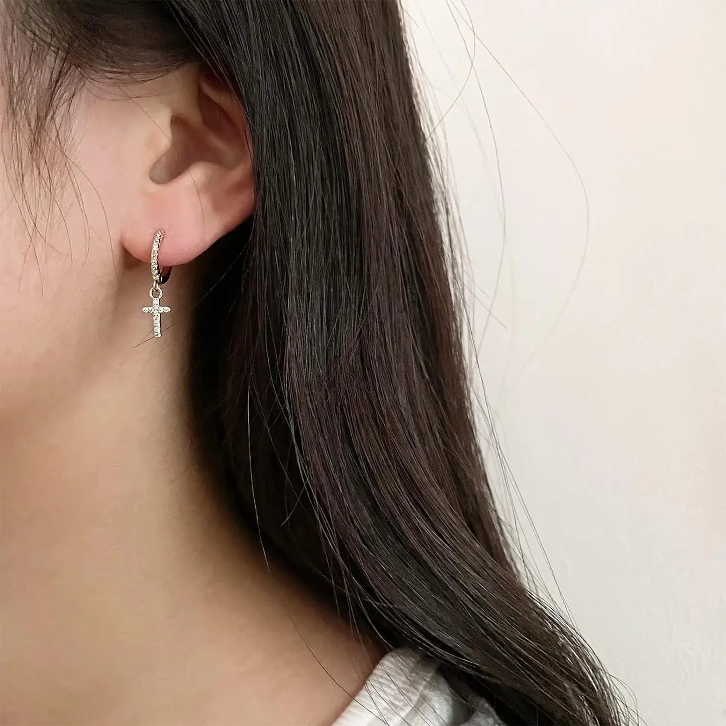 925 Sterling Silver Cross Earrings