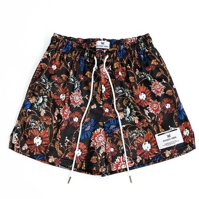 Summer fitness shorts Oil Painting Style