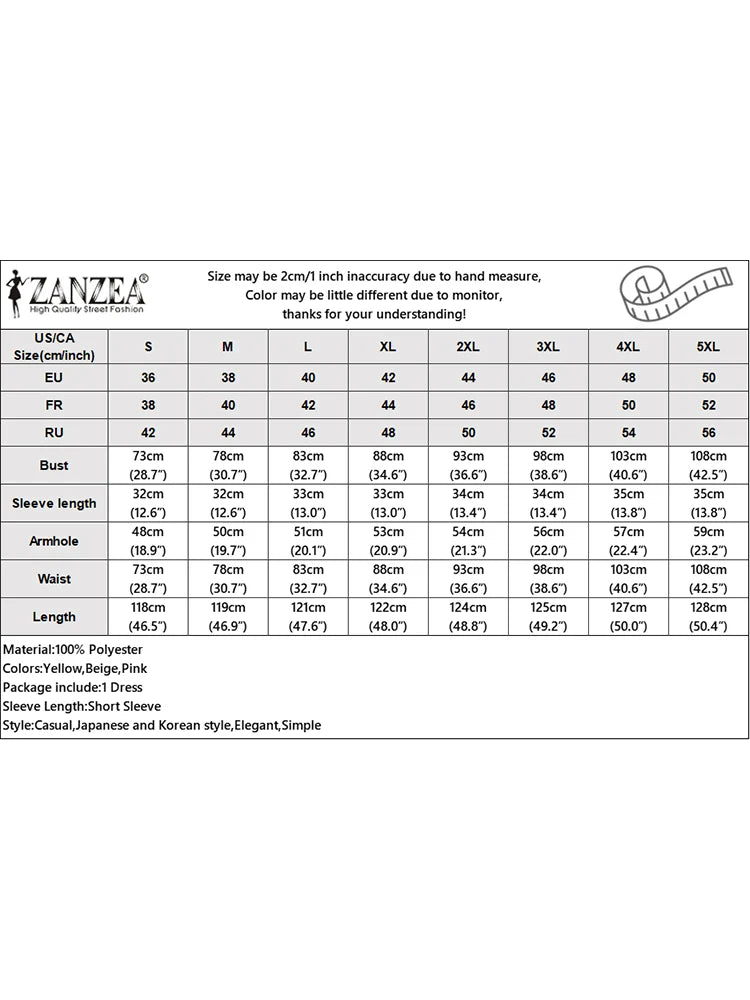 ZANZEA Korean Elegant Long Dress Fashion Puff Short Sleeve Sundress 2024 Summer Swing Robe Holiday Square Collar Waisted Dresses
