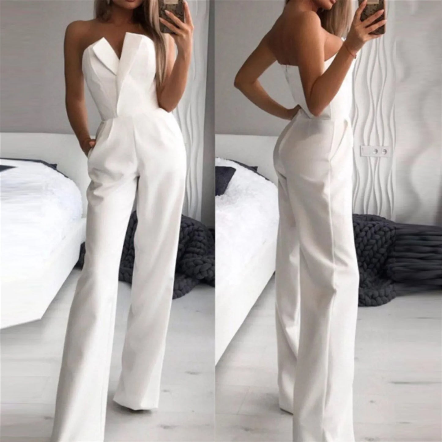 Women’s Solid Tube Top Sleeveless Romper